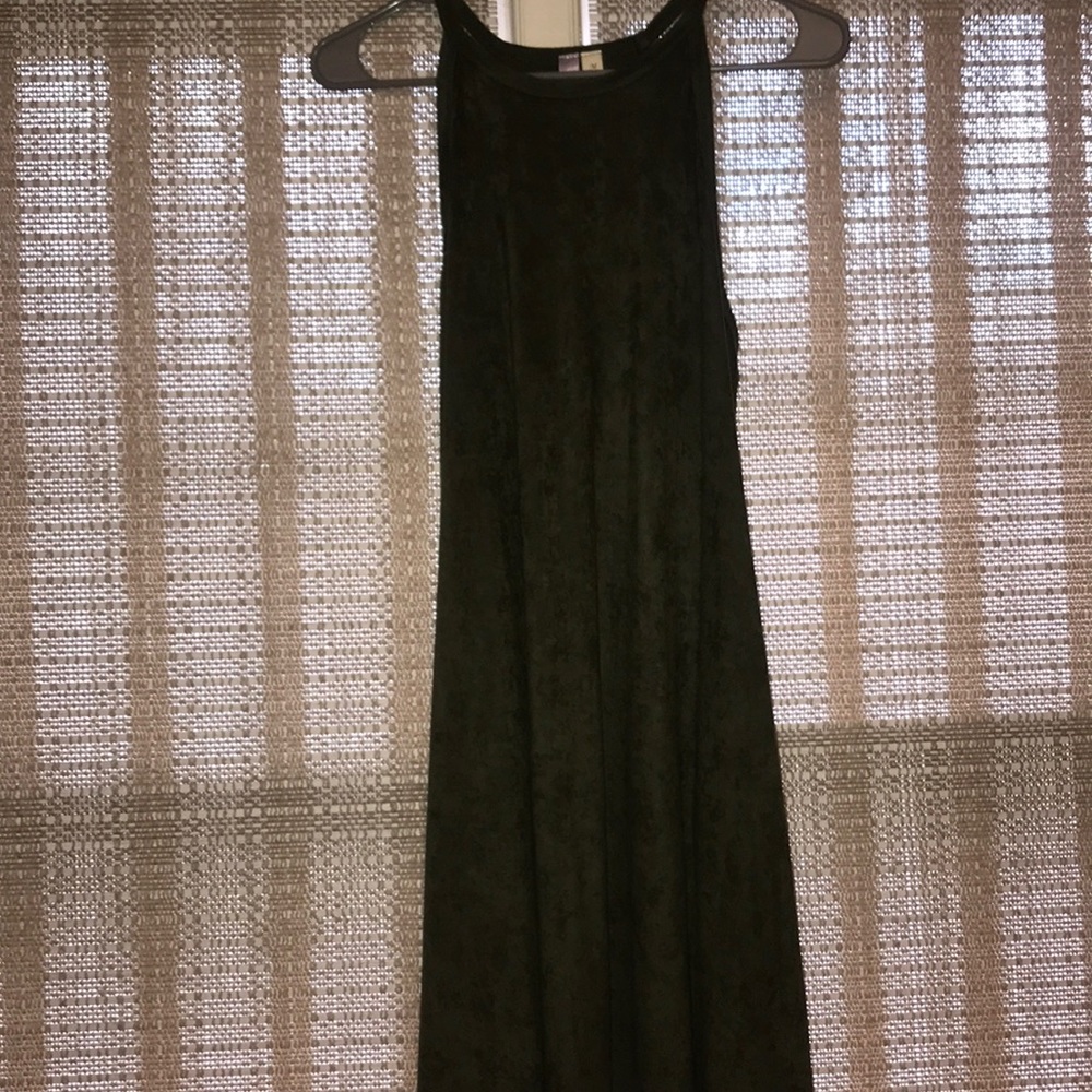Green suede dress